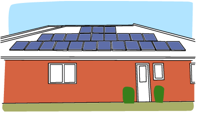屋顶安装太阳能电池阵列